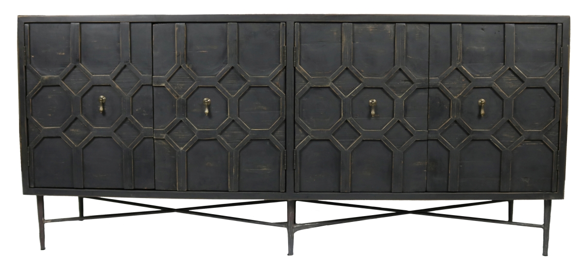 Aliso Becca 4-Door Sideboard, Black