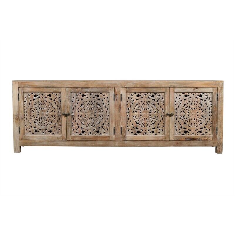 Weatherly 4-Door Media Cabinet, Natural