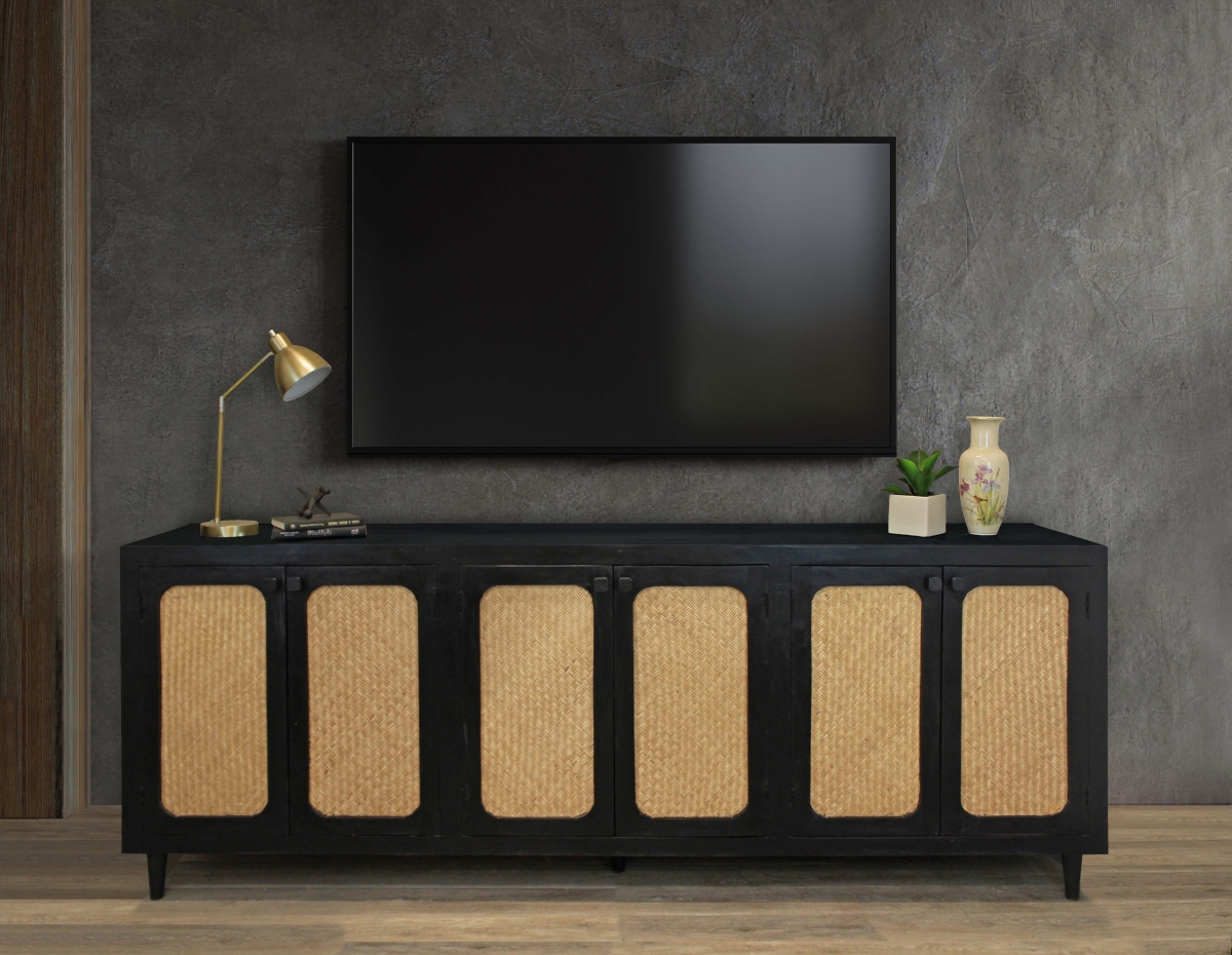 71609004 Navice 6-Door Sideboard, Natural & Black