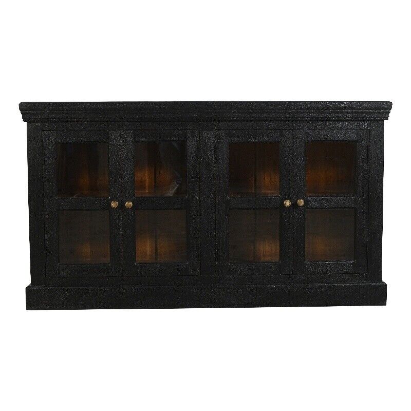 Peachtree 4-Door Mango Wood Sideboard, Charcoal Grey
