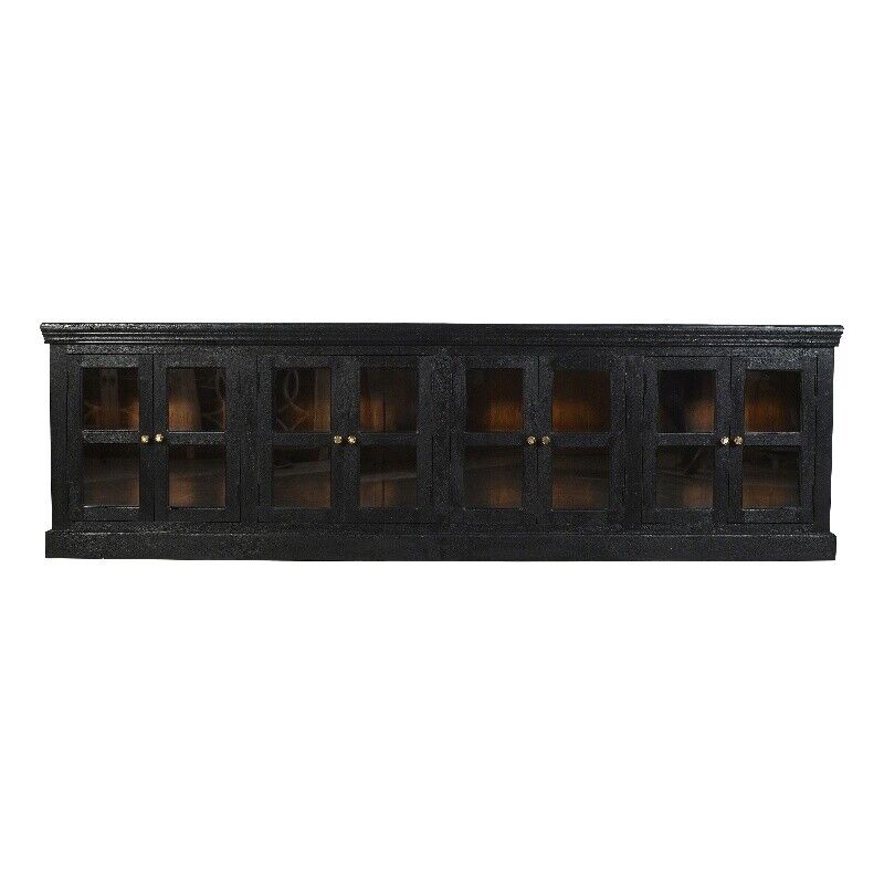 Peachtree 8-Door Mango Wood Sideboard, Charcoal Grey