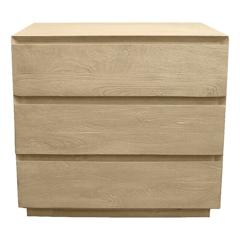 77014001 26 in. Flagstaff 3-Drawer Nightstand, Stone Natural