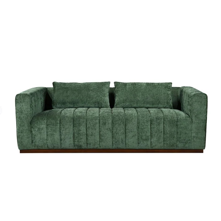 88023073 Upton Sofa in Cypress Green with 2 Toss Pillows, Green