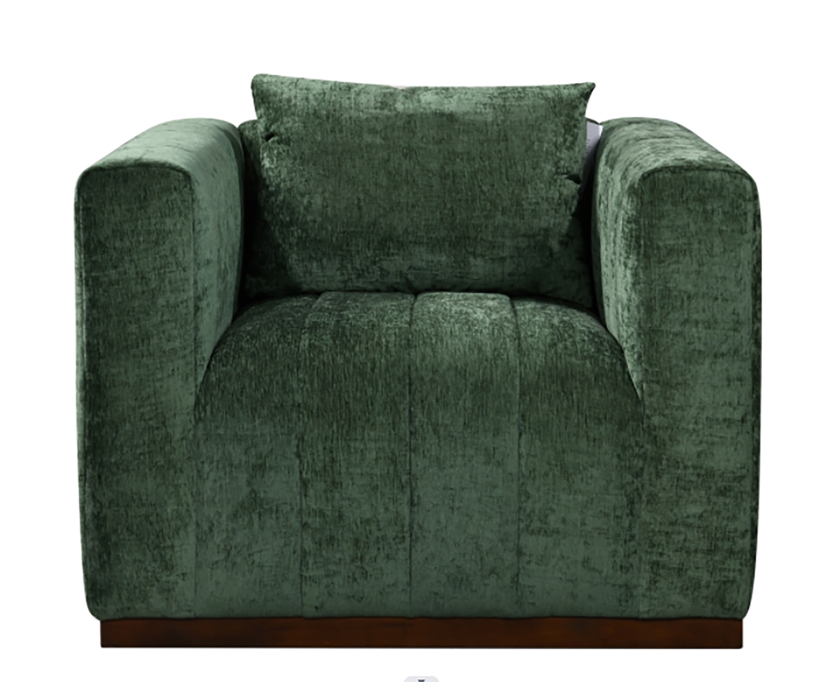 Upton Lounge Chair with 1 Toss Pillows, Green