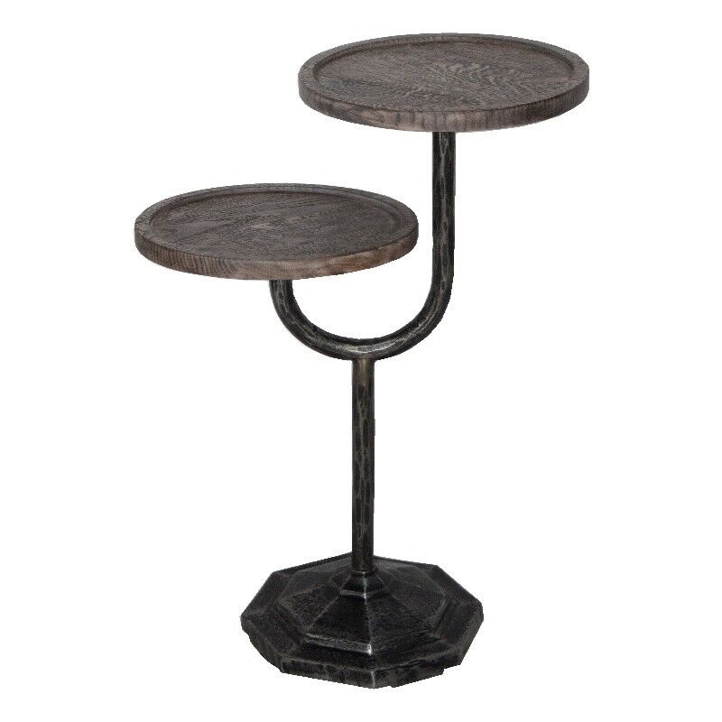Bayside Jensen Oak Side Tray-Top Tables, Dark Brown