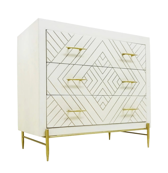 Viktor Mango Wood 3 Drawers with Glides Chest, Natural