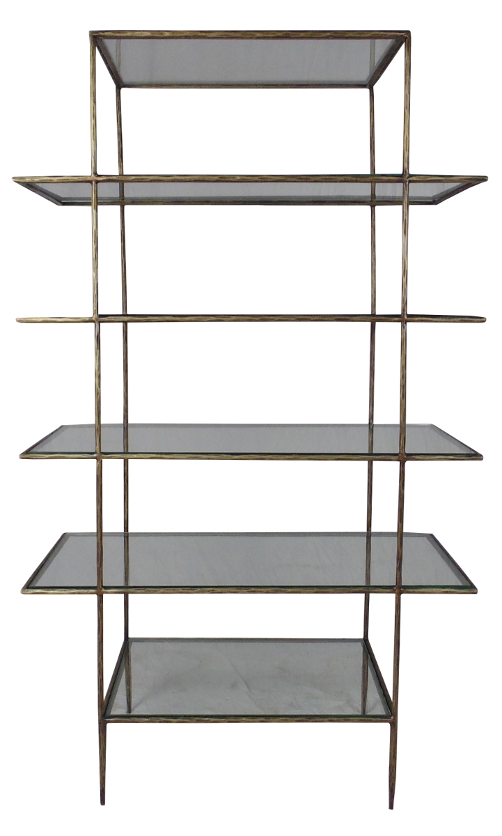 Orlando Melvin Bookcase, Gold & Clear