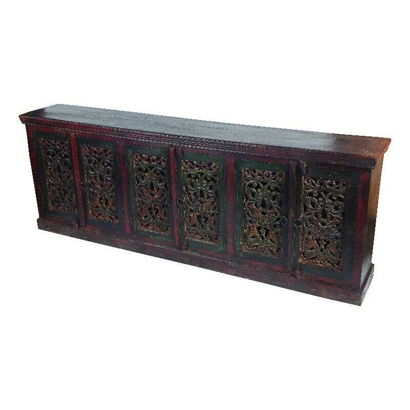 44009017 Arvada 6 Carved Doors Buffet, Brown