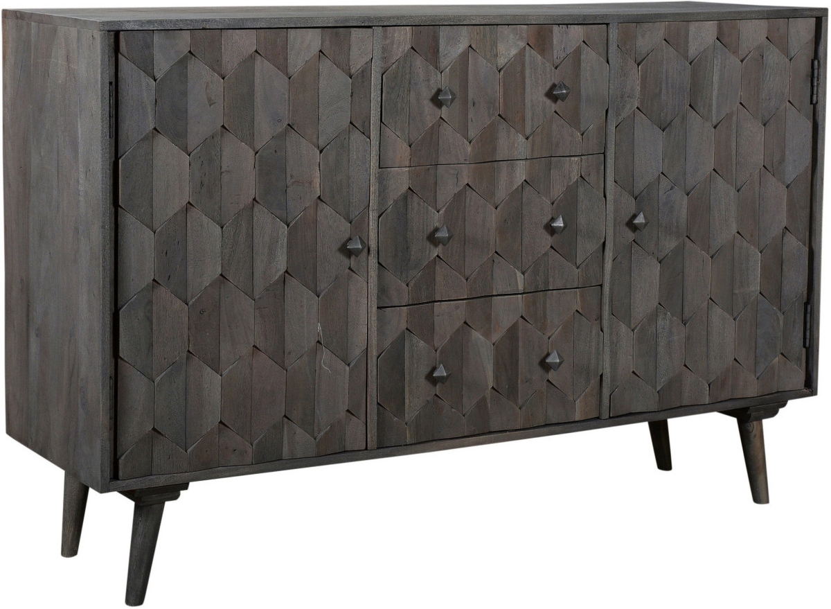 90129001 2 Door, 3 Drawer Onyx Sideboard, Dark Gray