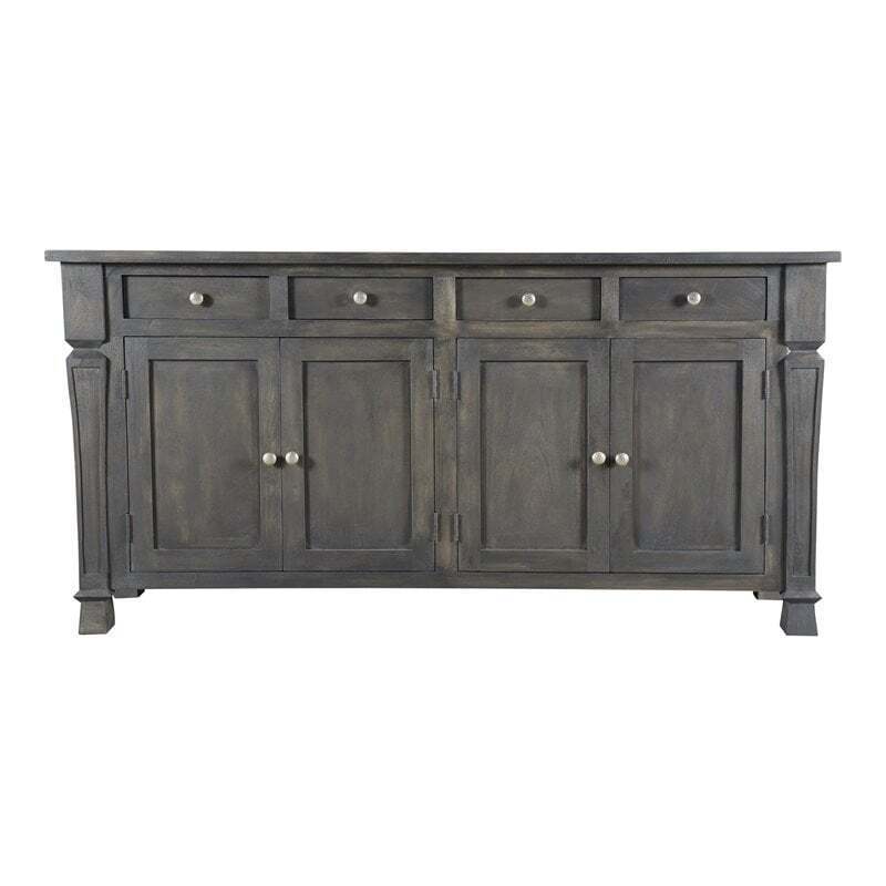 Carmenita 4-Door 4-Drawer Sideboard, Dark Gray
