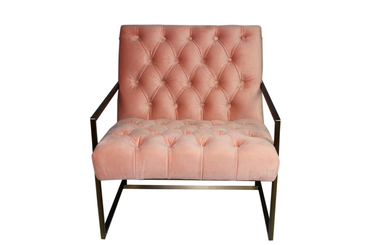 88023046 Tucker Lounge Chair - Blush & Gold