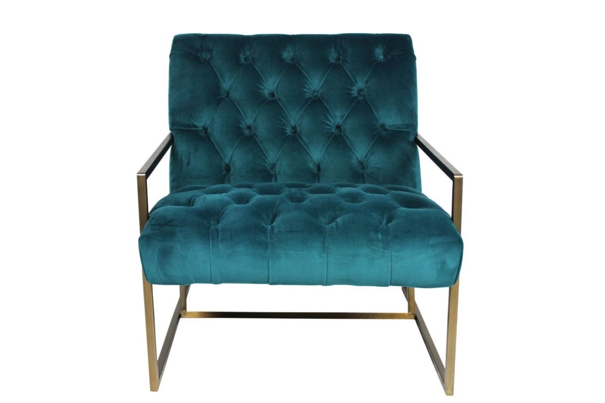 88023048 Tucker Lounge Chair - Teal & Gold