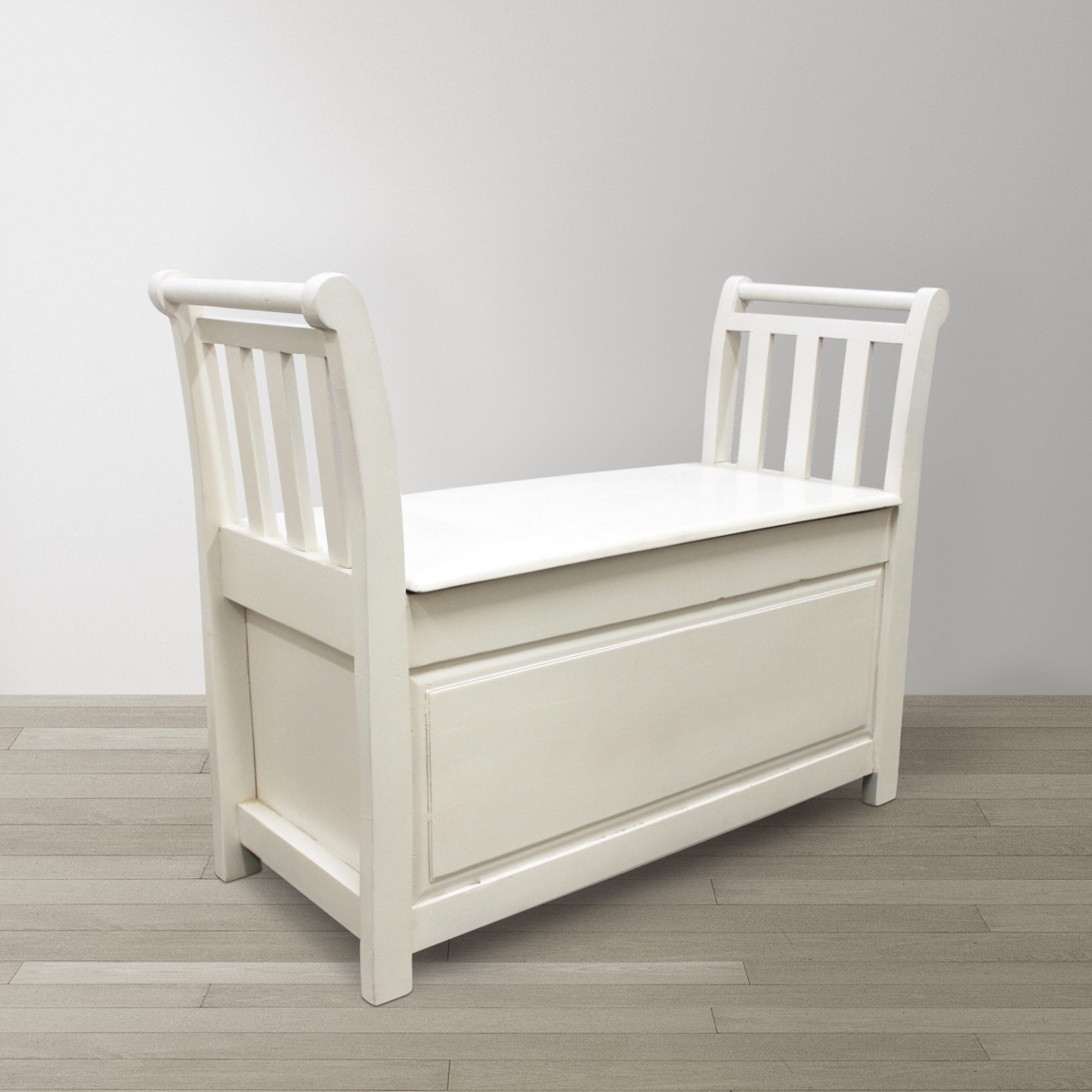 55010006 Winged Storage Bench - White