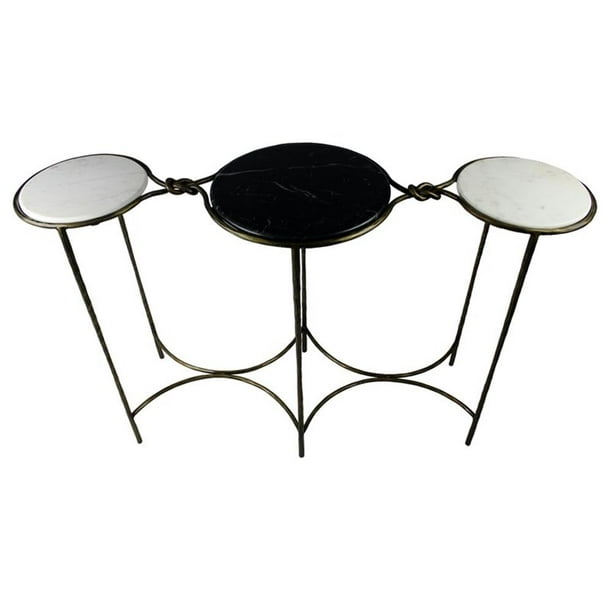82005008 George Console Table - Gold, White & Black