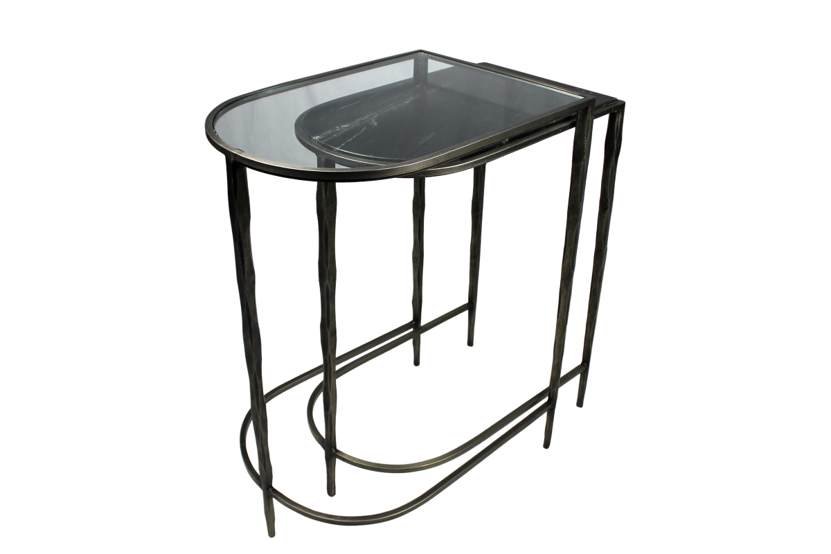 Harrison Nesting Console Table, Black & Gold