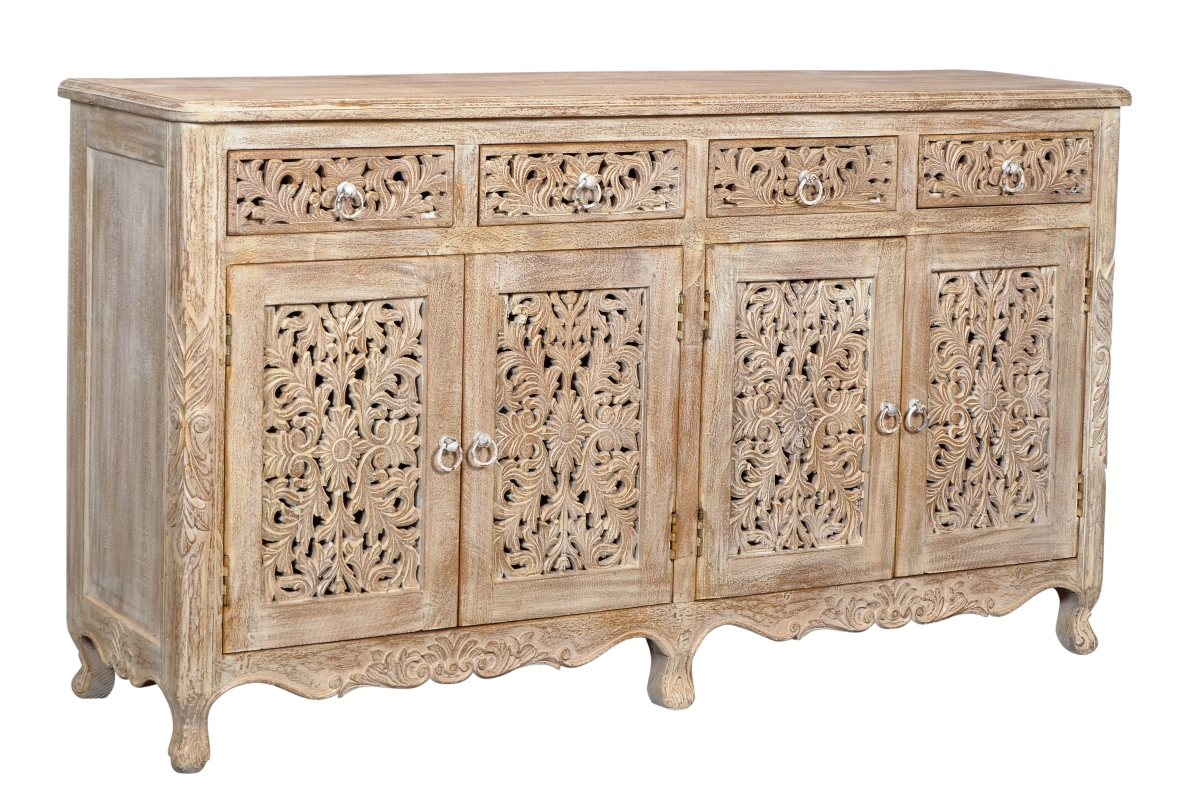 Carter 4-Drawer 4-Door Buffet, White Wash