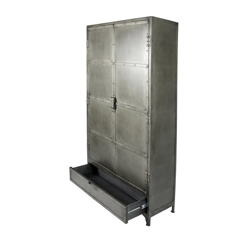 63001002 Sheridan 2-Door & 1-Drawer Armoire, Silver