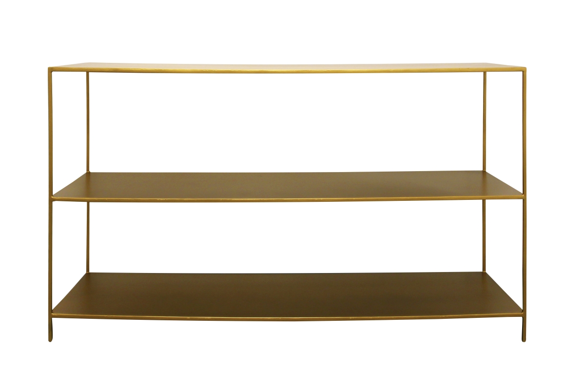 82005010 Maggie 3 Tier Iron Console Table, Antique Brass