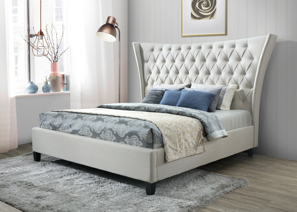 Alexis Bed, Limestone Beige - King Size