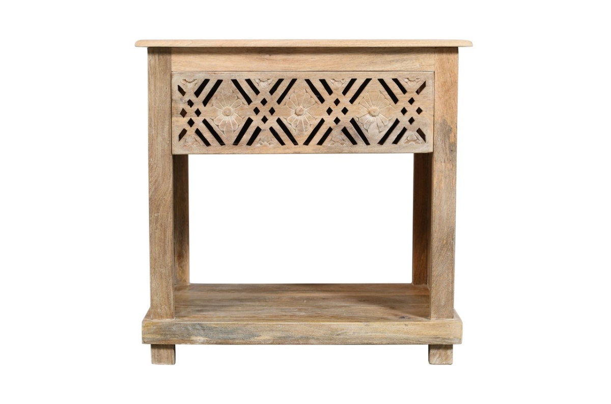 44114001 Manny 1 Drawer Solid Wood Nightstand, Natural