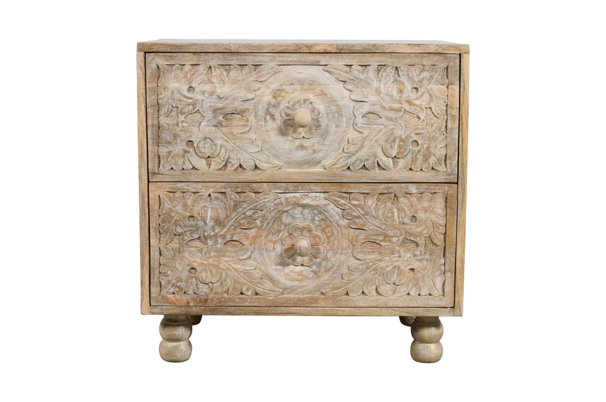 44114005 Cory 2-Drawer Solid Wood Nightstand - Natural