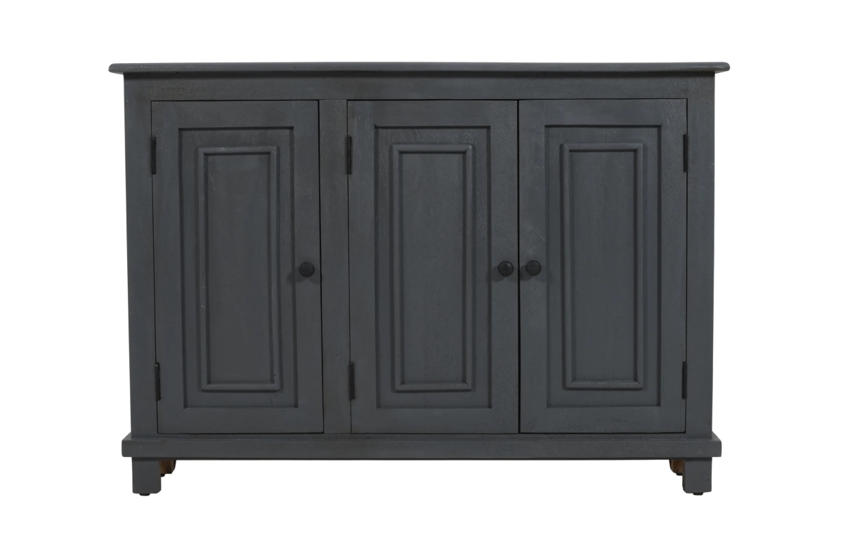 99109017 Jenna 3-Door Solid Wood Sideboard with Shelves - Gray