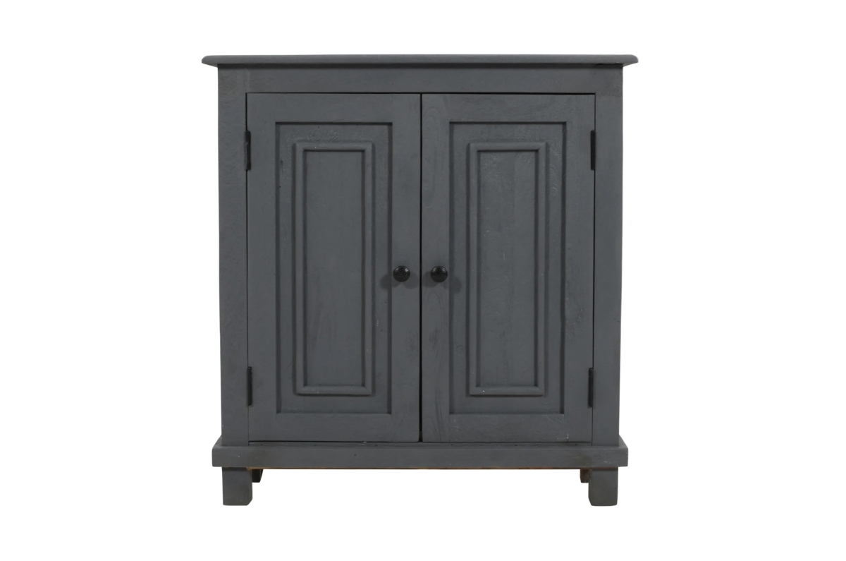 99109018 Jenna 2-Door Solid Wood Sideboard with Shelf - Gray