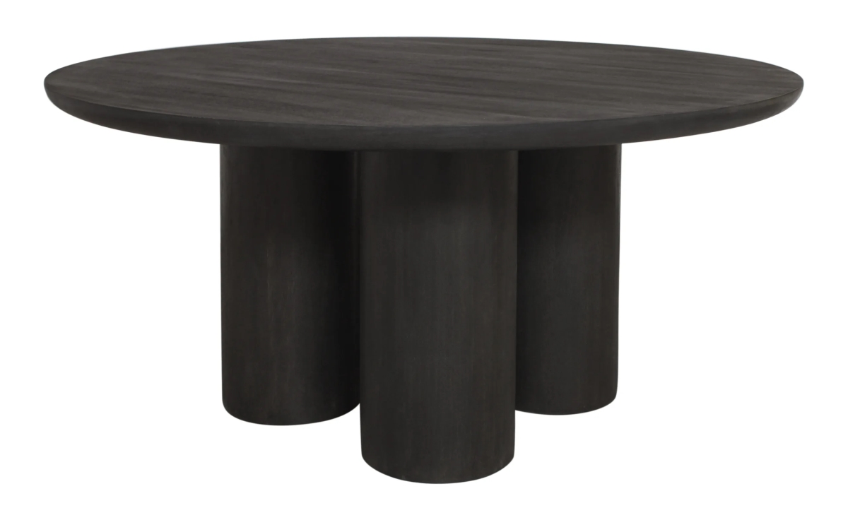 77102010 63 in. Minoa Solid Wood Round Dining Table - Dark Brown