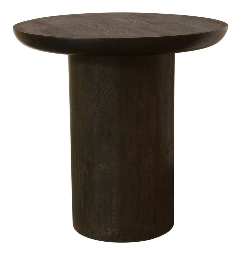77104010 Minoa 24 in. Solid Wood Round End Table, Dark Brown