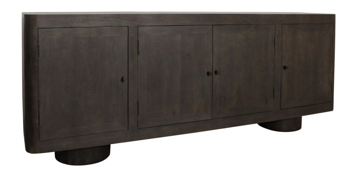 77109003 Minoa Solid Wood 4-Door Sideboard - Dark Brown