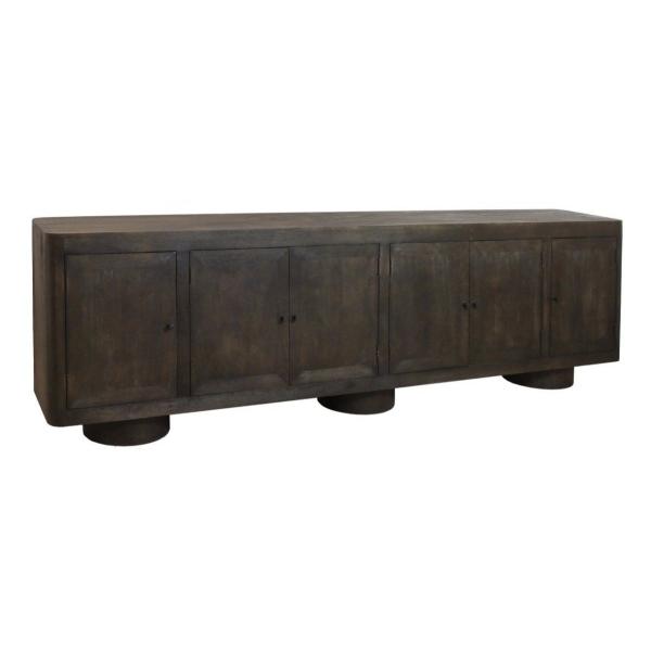 77109004 Minoa Solid Wood 6-Door Sideboard - Dark Brown