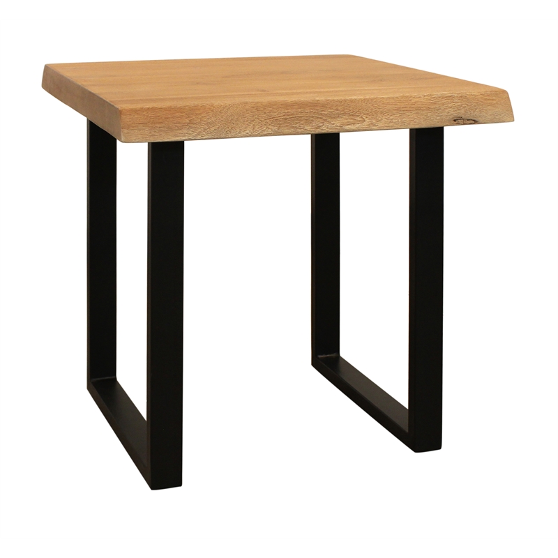 59104001 24 in. Sycamore Rustic Solid Wood End Table with Live Edge in Natural Finish