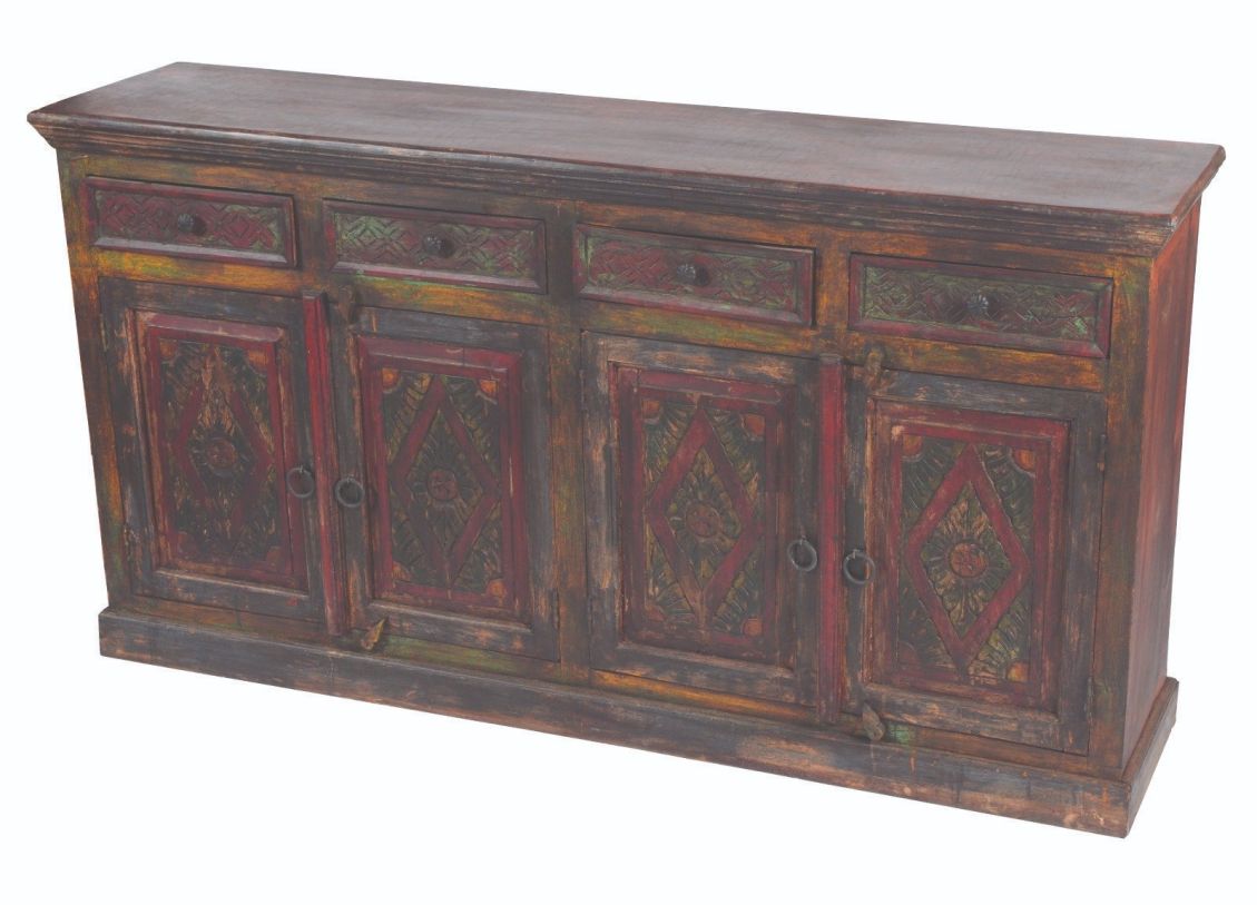 44009009 Arvada 4 Carved Doors, 4 Drawer Buffet - Brown