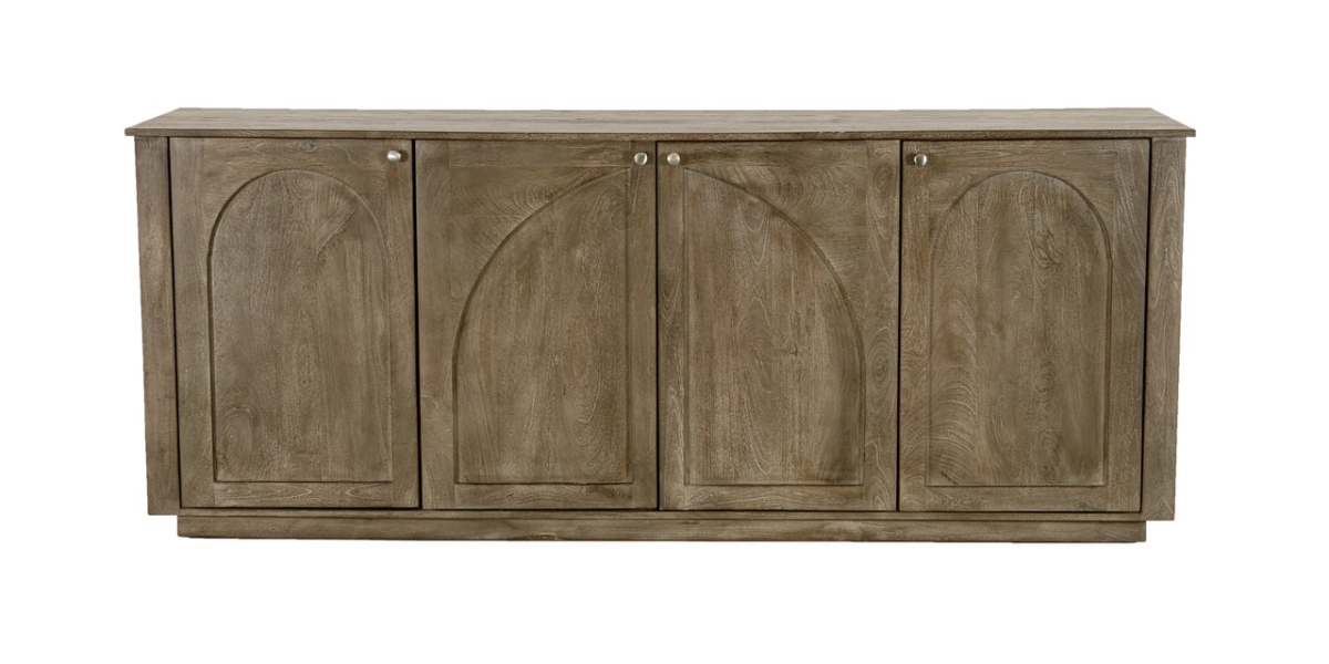 75209002 Archie Solid Wood Sideboard in Antique Brown, 2 Step