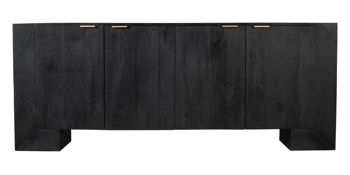 99209002 Goliath 4-Door Sideboard on Solid Mango Wood - Charcoal Gray