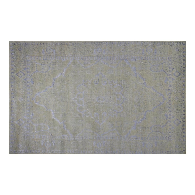 Picture of Moti ME12-SLV-6840 5 x 8 ft. Emblem 12 Knotted Wool & Viscose Area Rug&#44; Silver