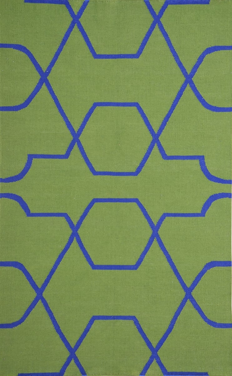 TH01-GRN-BLU-6912 5 x 8 ft. Totem Rectangle Area Rug - Green & Blue