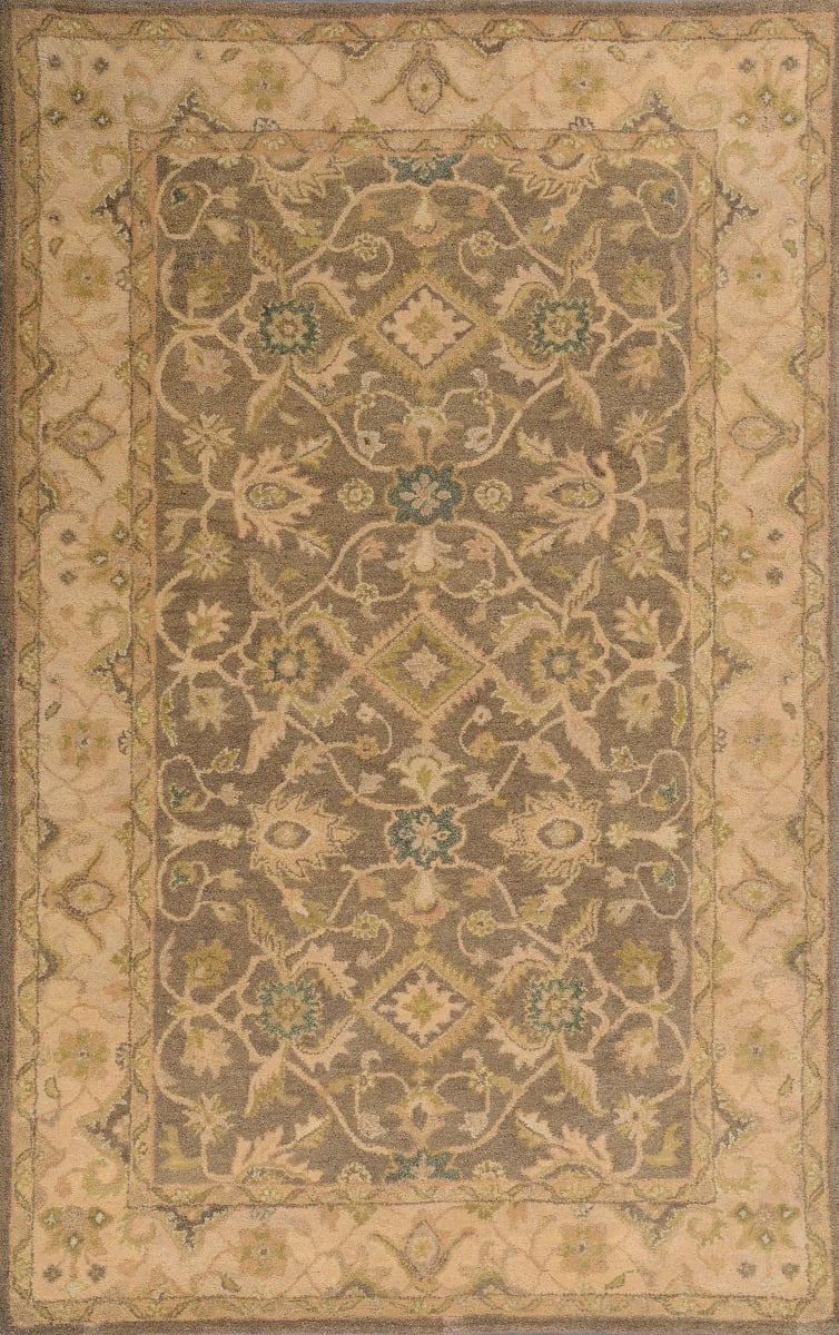 WI01-BRN-1066 5 x 8 ft. Waterlily Rectangle Area Rug - Brown
