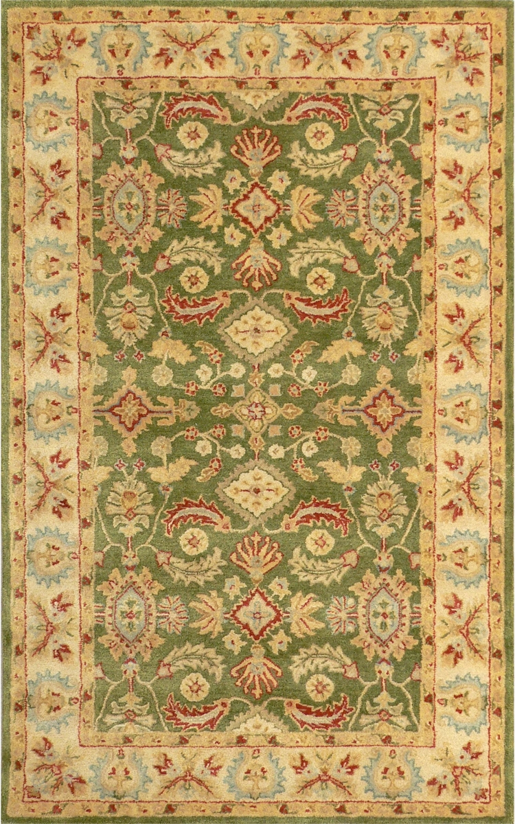 WI02-GRN-1160 3 x 5 ft. Waterlily Rectangle Area Rug - Green