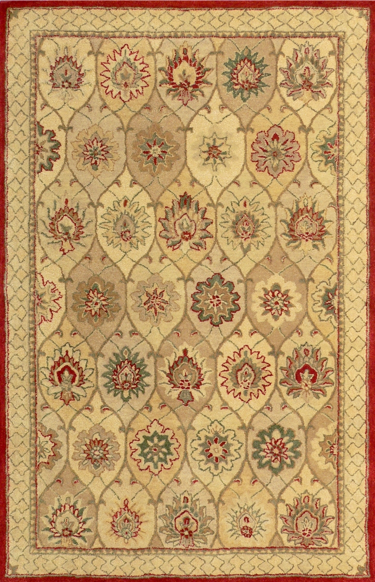 WI03-RED-1079 5 x 8 ft. Waterlily Rectangle Area Rug - Red