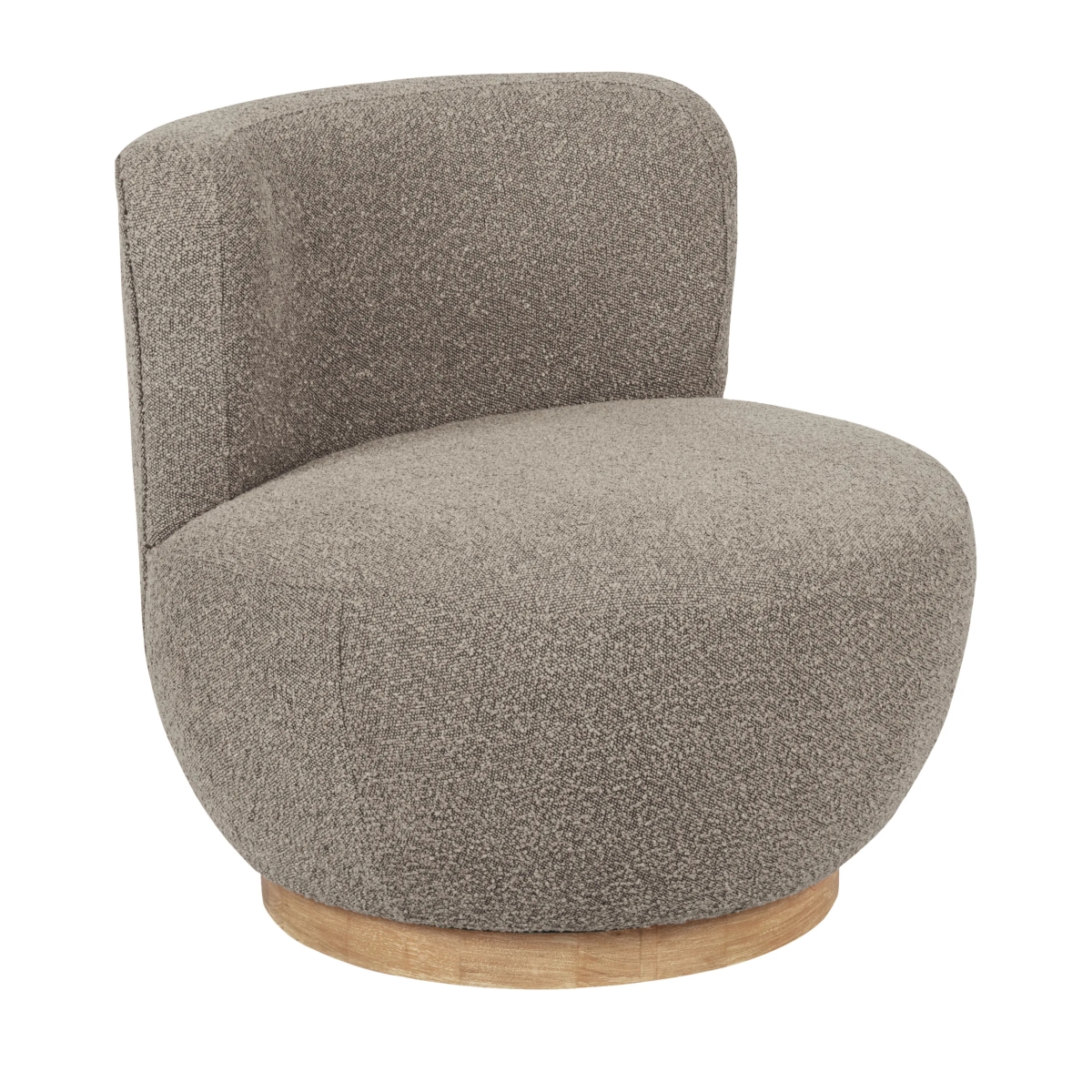 88023090 Maya Occasional Swivel Chair Boucle Fabric - Silver