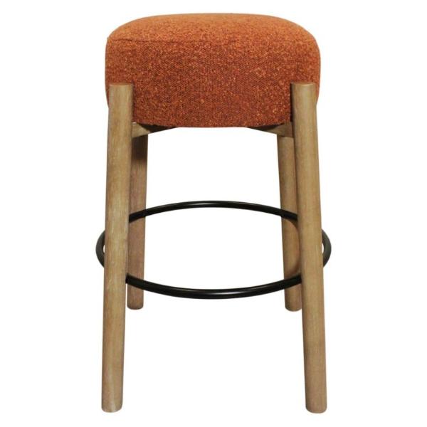 88011118 30 x 21 x 21 in. Natalia Barstool, Rust Boucle Fabric - 2 Piece