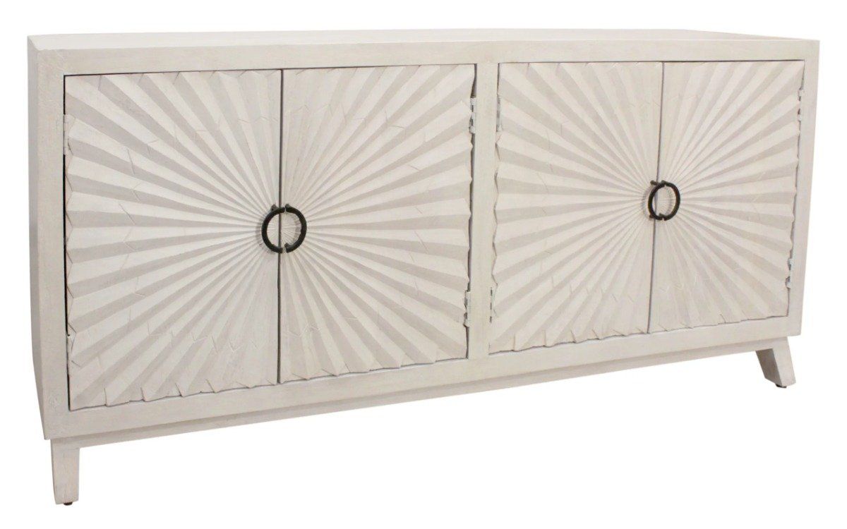 99109024 35 x 76 x 16 in. Bayside 4-Door Sideboard, Ivory