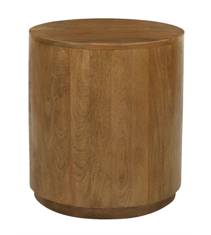 77004021 20 x 18 x 18 in. Flagstaff Round Side Table, Spice Tan