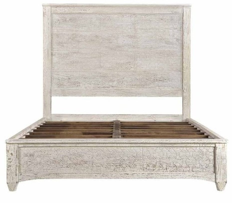 24013003 60 x 77 x 81 in. Gridley King Bed, White Wash