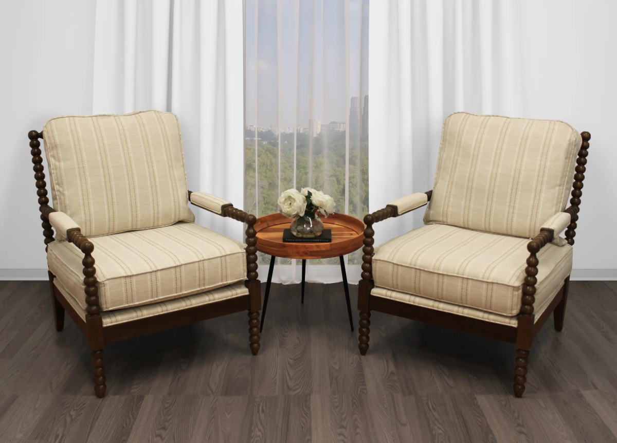 Holmes-Lounge-Set-1 Lounge Set with Tracy Natural Side Table & 2 Twisted Lounge Chairs - 3 Piece - Natural Stripe