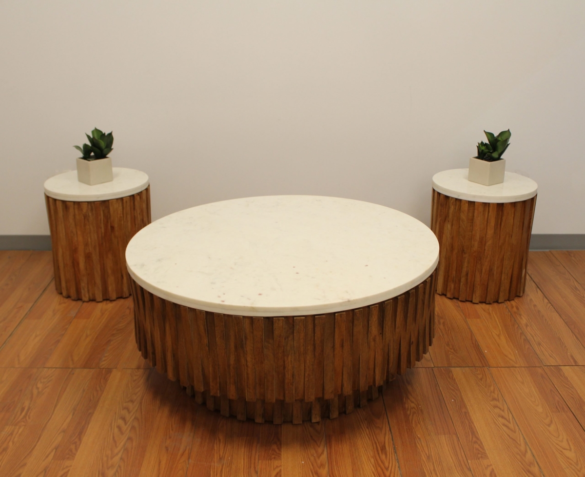 Allure-Living-Room-Set-1 Marble Top Living Room Set - 3 Piece