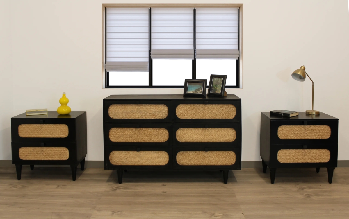Navice-Bedroom-Set-1 Bedroom Set with Two 2-Drawer Nightstands & 6-Drawer Dresser - 3 Piece