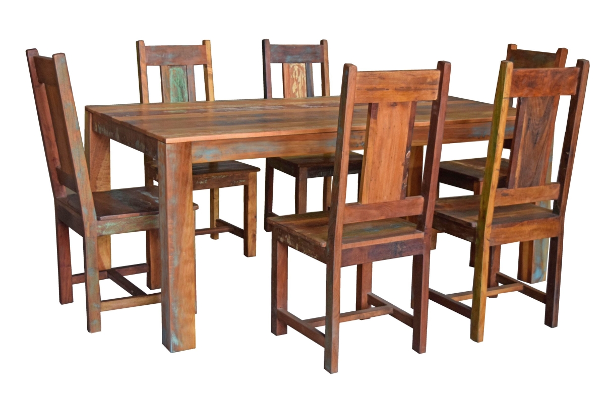 Rainforest72-87011001SET-3 72 in. Dining Set with Dining Table & 6 Chairs - 7 Piece