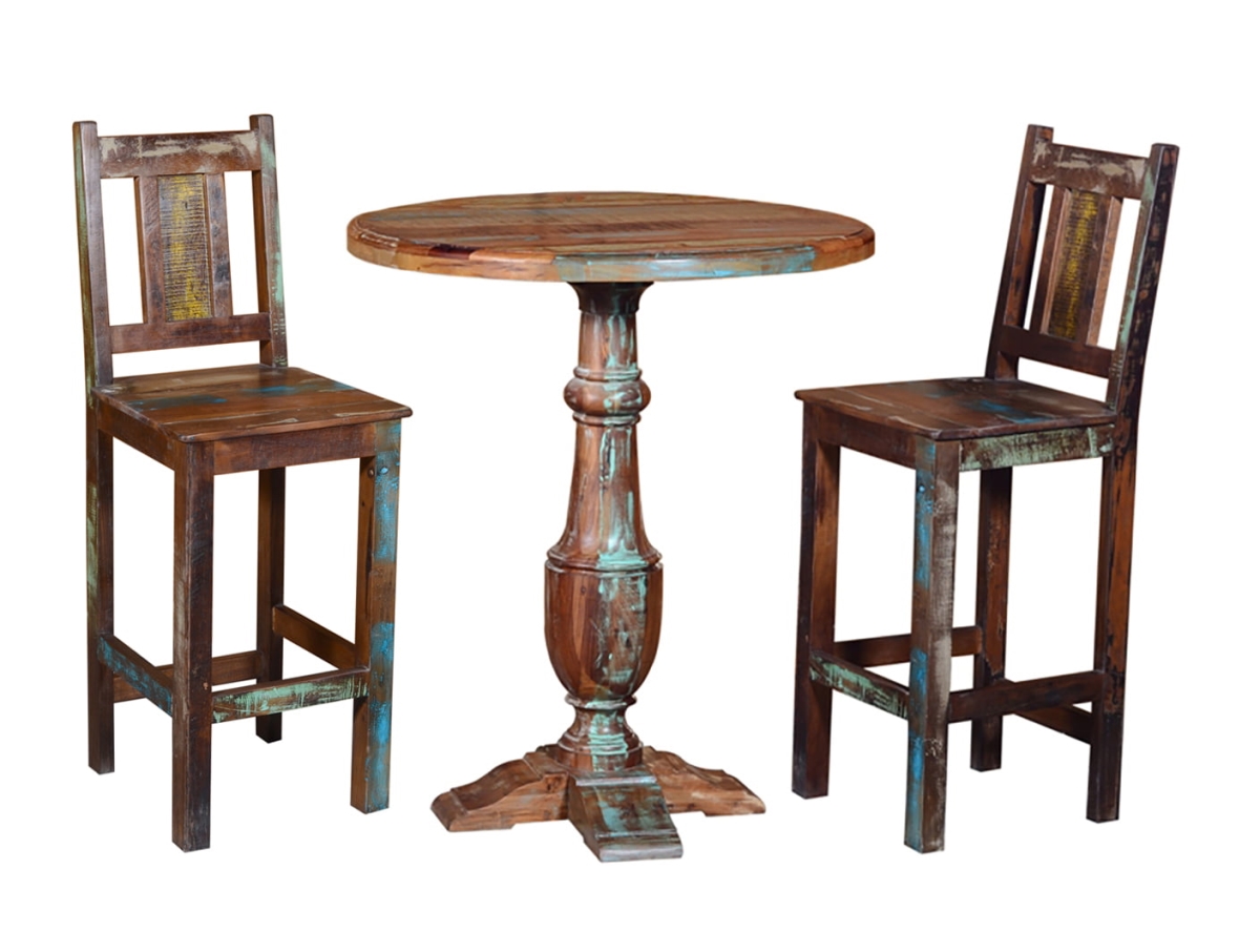 Rainforest-Pub-87011004-2 36 in. Dining Set with Round Dining Table & 2 Bar Chairs - 3 Piece